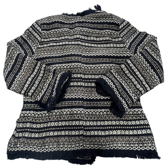 Moon River Jacket Womens XS Gold Black Braelyn Metallic Fringe Tweed Boho Indie - Picture 6 of 11